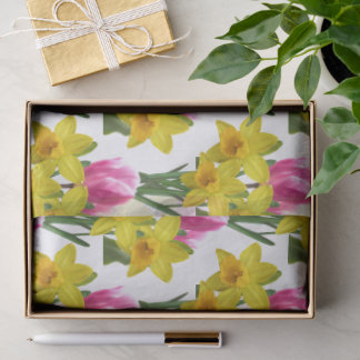 Spring Floral Daffodils and Tulips Tissue Paper