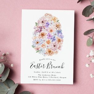 Spring Floral Easter Egg Easter Brunch Invitation