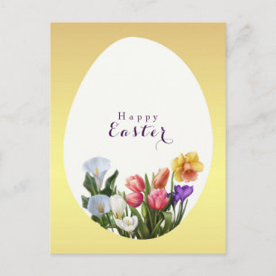 Spring Floral Easter Egg Elegant Save the Date Announcement Postcard