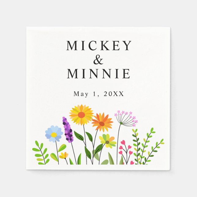 Spring Floral Elegant Wedding Napkin (Front)