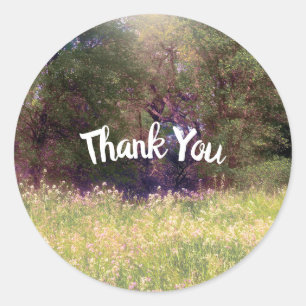 Spring Floral Enchanted Forest Trees Wedding Classic Round Sticker