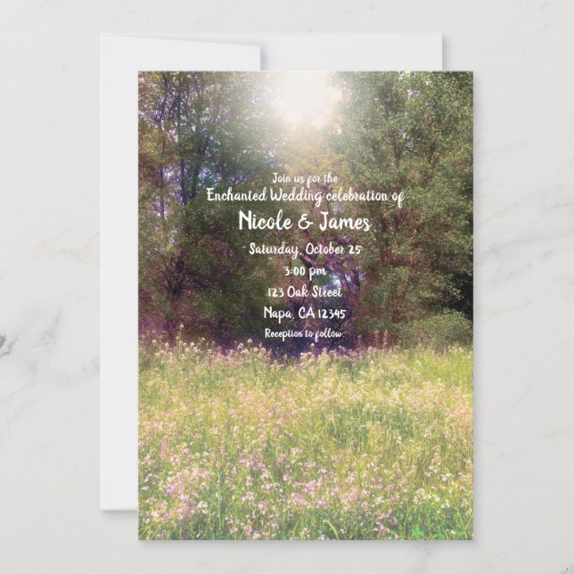 Spring Floral Enchanted Forest Trees Wedding Woods Invitation (Front)
