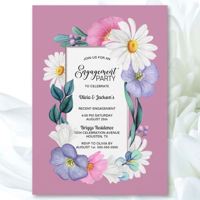 Spring Floral Engagement Party Invitation (Creator Uploaded)
