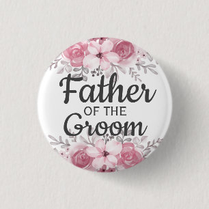 Spring Floral Father of the Groom Button