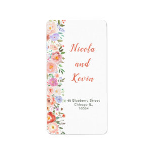 Spring Floral Flowers Wedding Label