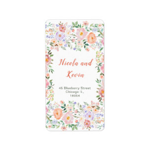 Spring Floral Flowers Wedding Label