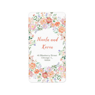 Spring Floral Flowers Wedding Label