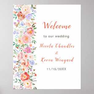 Spring Floral Flowers Wedding Poster