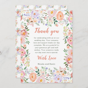 Spring Floral Flowers Wedding Thank You Card