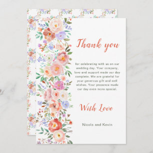 Spring Floral Flowers Wedding Thank You Card