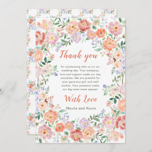 Spring Floral Flowers Wedding Thank You Card