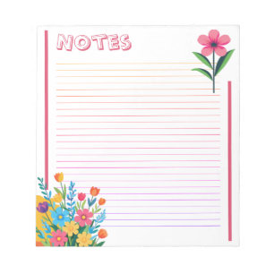Spring Floral Fresh & Colourful Lined Notepad