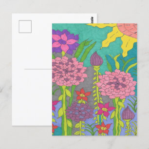 Spring Floral Garden Art Postcard