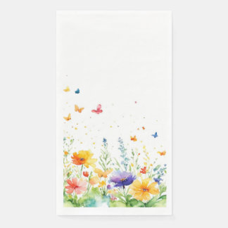 Spring Floral Garden Butterfly Guest Towel Napkin