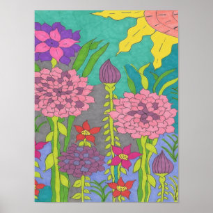 Spring Floral Garden Poster