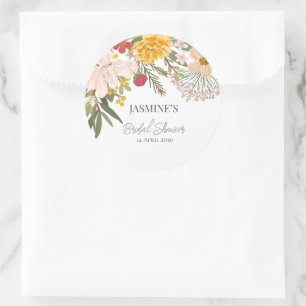 Spring  Floral Garden Spring Bridal Shower    Classic Round Sticker