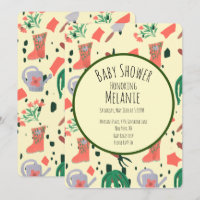 Spring Floral Garden Tools Pot Baby Shower