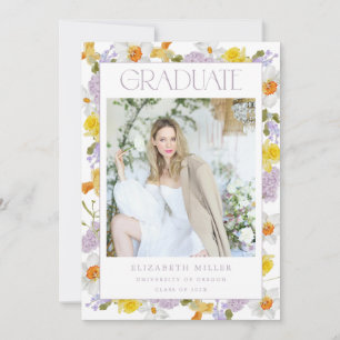 Spring Floral Graduation Announcement Card Invite