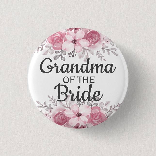 Spring Floral grandma of the bride Button (Front)