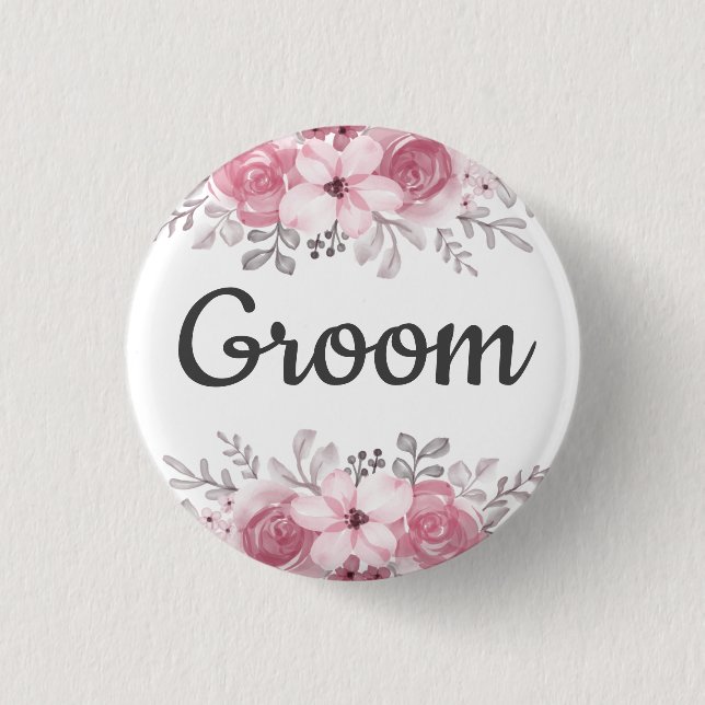 Spring Floral groom wedding  3 Cm Round Badge (Front)