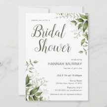 Spring Floral Invitation with Greenery