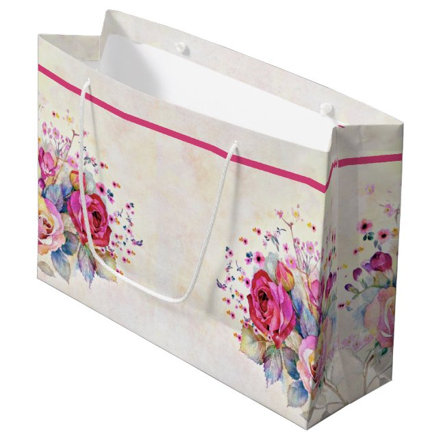 Spring floral  large gift bag (Front Angled)