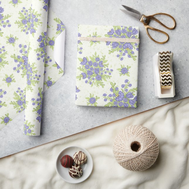 Spring Floral Lilac Purple Flowers Wrapping Paper (Crafts)