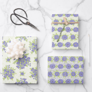 Spring Floral Lilac Purple Flowers Wrapping Paper Sheet
