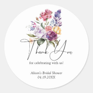 Spring Floral Love Is In Bloom Bridal Shower Classic Round Sticker