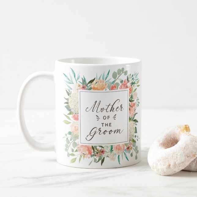Spring Floral Mother of the Groom Coffee Mug (With Donut)