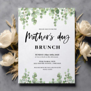 Spring floral Mother's day Brunch  Invitation