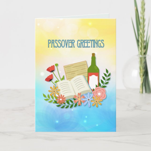 Spring Floral Passover Greetings Card (Front)