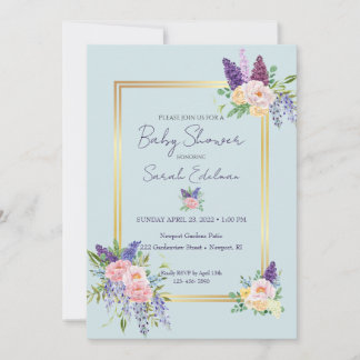 Spring Floral Pastel Baby Shower Invitation