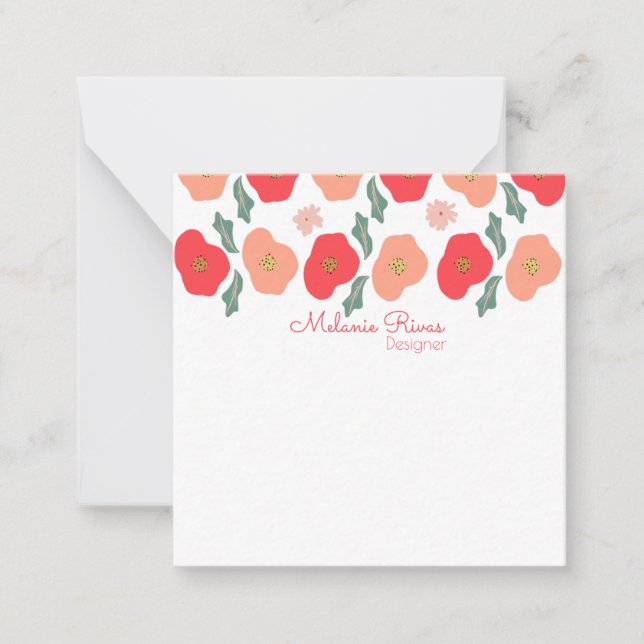 Spring Floral Pattern Designer  Business  Card (Front)