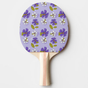 Spring Floral Pattern in Purple  Ping Pong Paddle