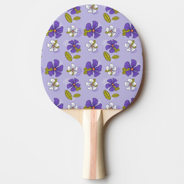 Spring Floral Pattern in Purple  Ping Pong Paddle (Front)