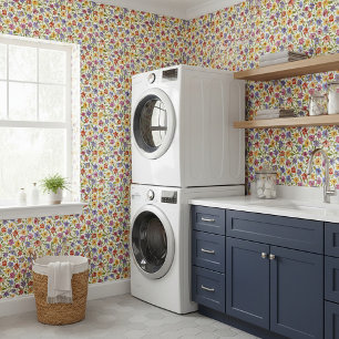 Spring floral pattern wallpaper