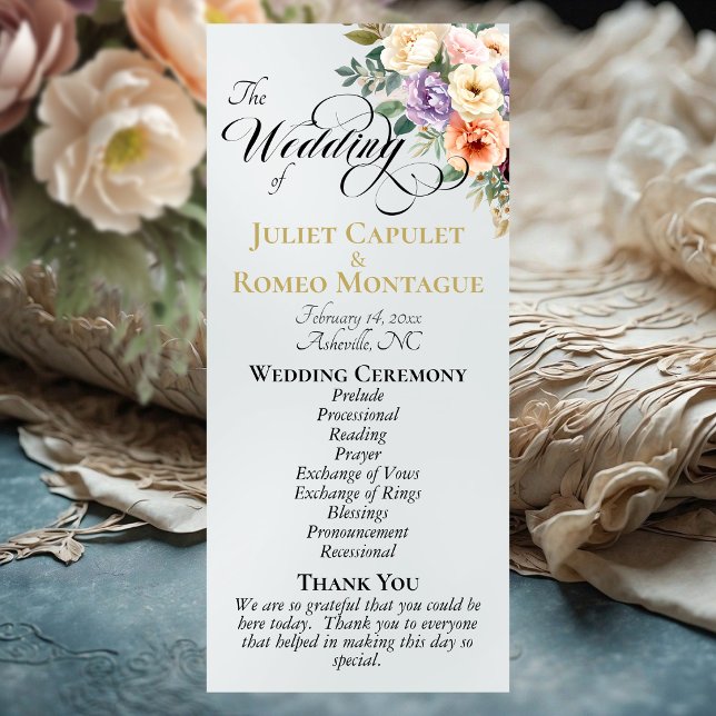 Spring Floral - Pearl White Wedding Program (Creator Uploaded)