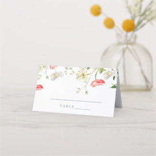 Spring Floral Peony Wedding Escort Card