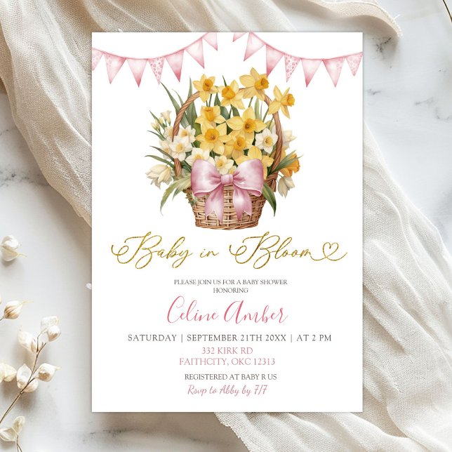 Spring Floral Pink Coquette Baby Shower Invitation (Creator Uploaded)