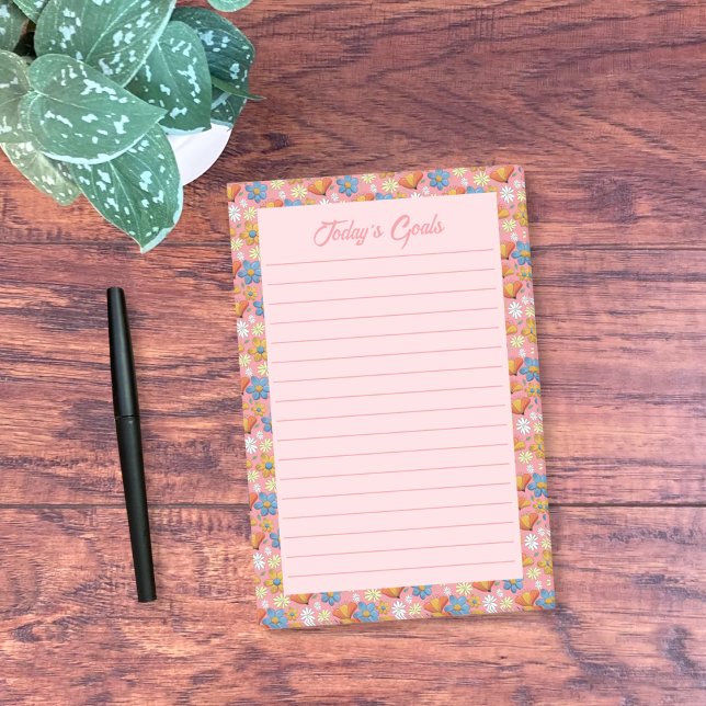 Spring Floral Post-It Notes (Spring floral pattern ruled sticky notes . Customize them with your own text . )