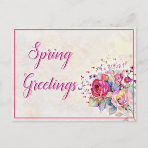 Spring floral postcard