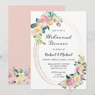 Spring Floral Rehearsal Dinner Invitation