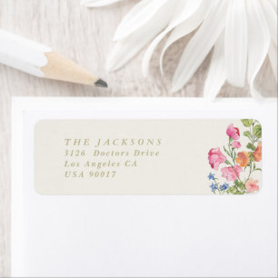 Spring floral Return Address Baby Shower Label