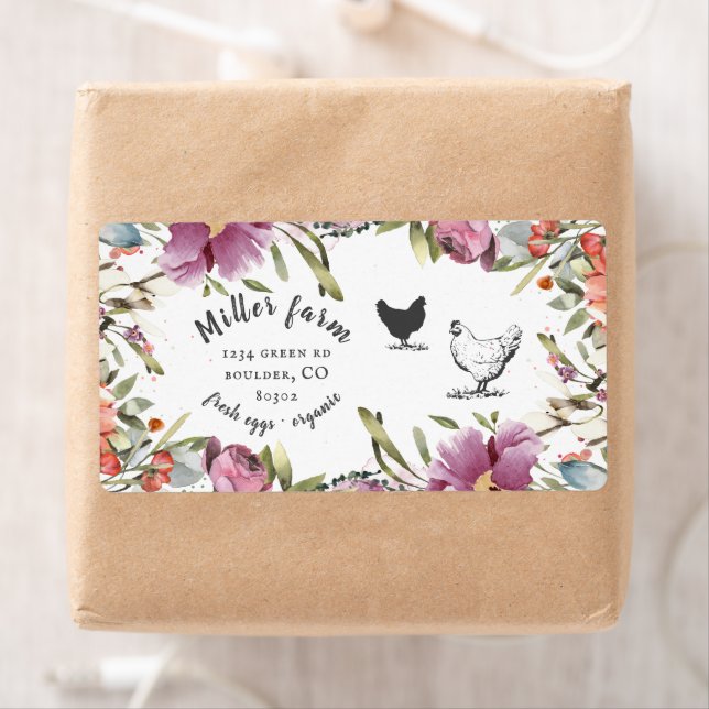 Spring Floral Rustic Script Egg Carton Label (Insitu)