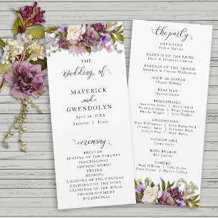 Spring Floral Rustic Wedding Program