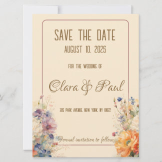 Spring floral  save the date