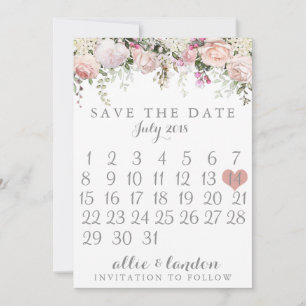 Spring Floral Save The Date Calendar