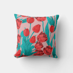 Spring floral seamless pattern with hand drawn tul cushion