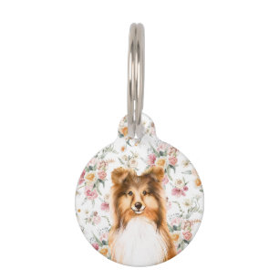Spring Floral   Shabby Chic   Personalised Pe Pet Tag